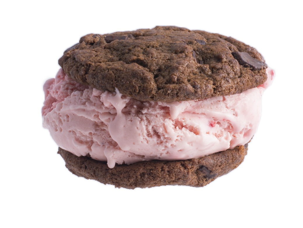 strawberry ice cream cookie sandwich